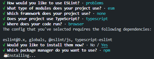 eslint init config