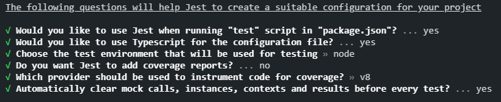 jest init config